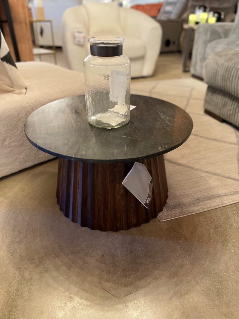 Wooden Accent Table w/ Marble Top