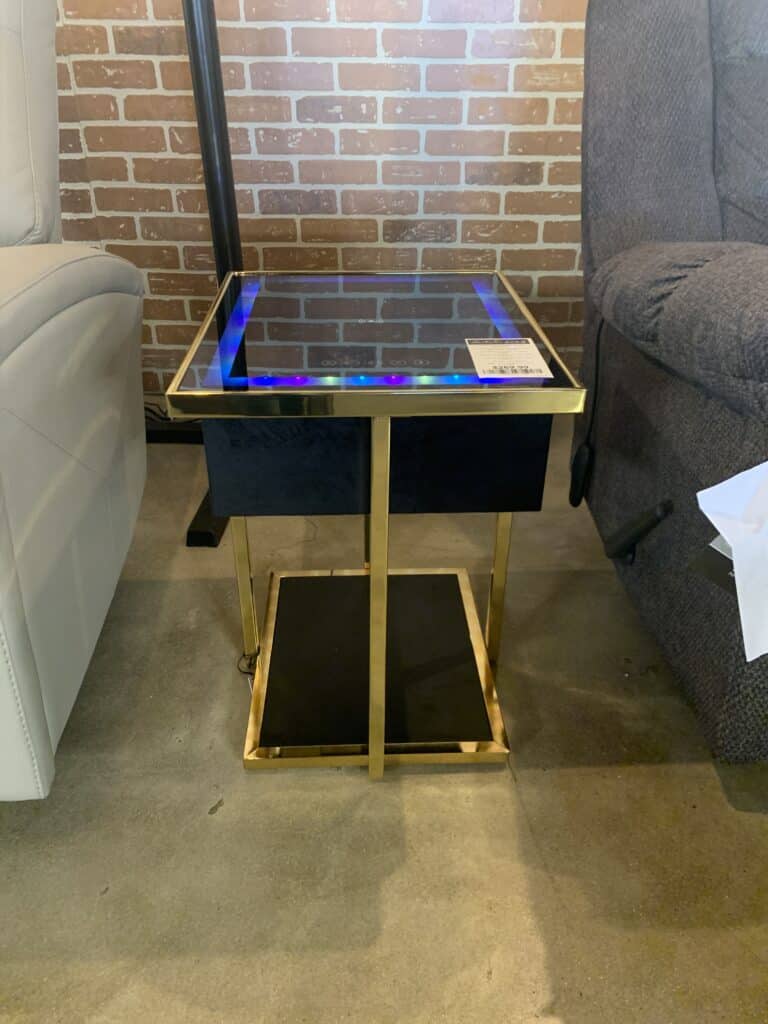 Rexwell Accent Table w/Speaker (Black/Gold)