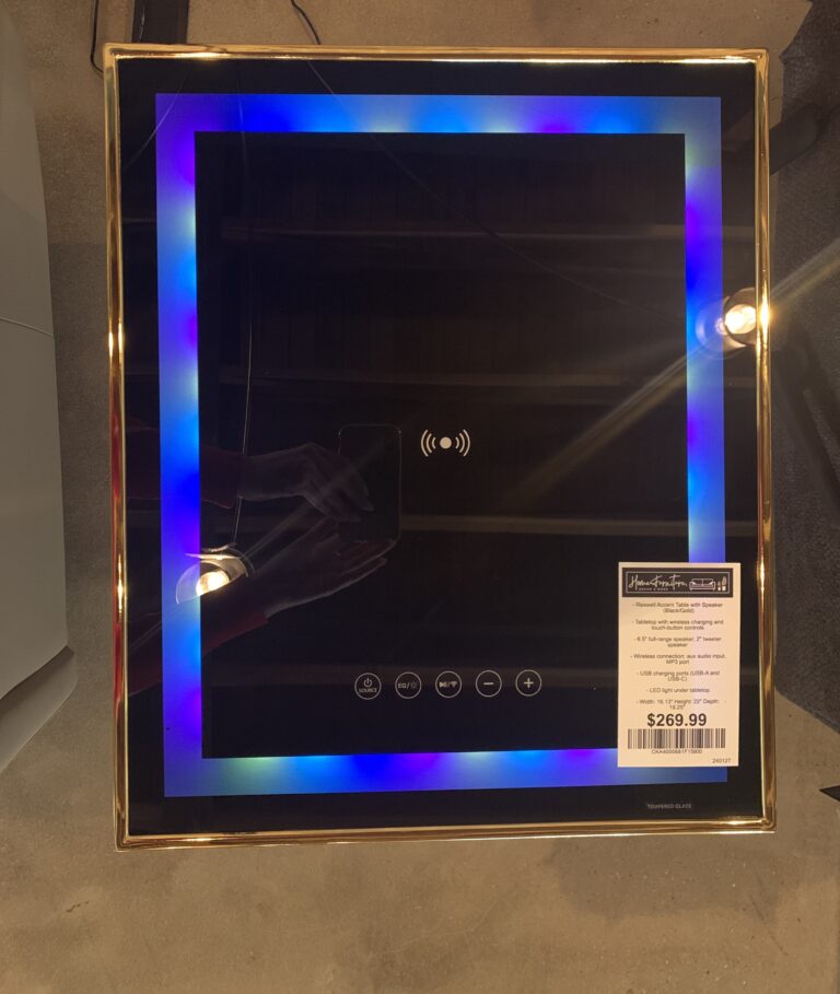 Rexwell Accent Table w/Speaker (Black/Gold)