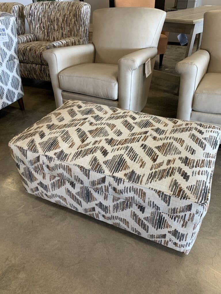Custom Fabric Storage Ottoman on Casters
