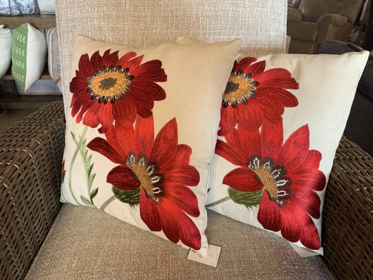 Red Embroidered Pillow