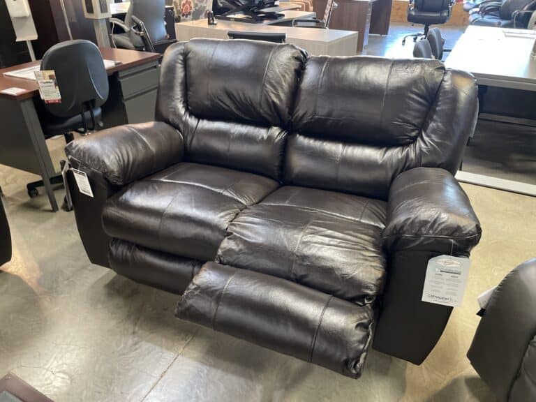Genuine Leather Rocker/Recliner Loveseat