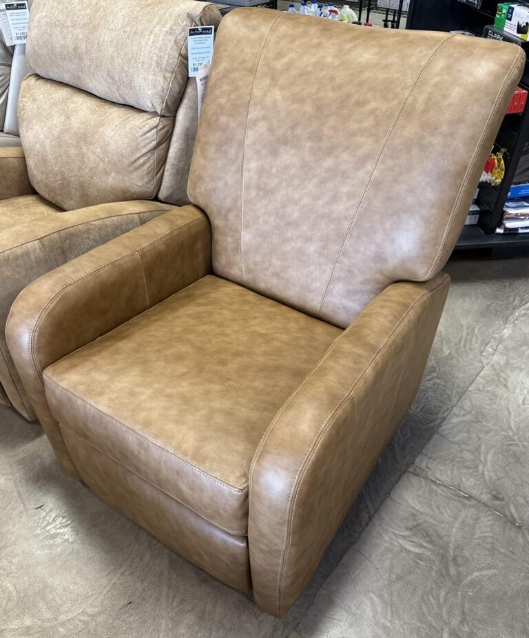 100% Top Grain Leather Swivel Recliner