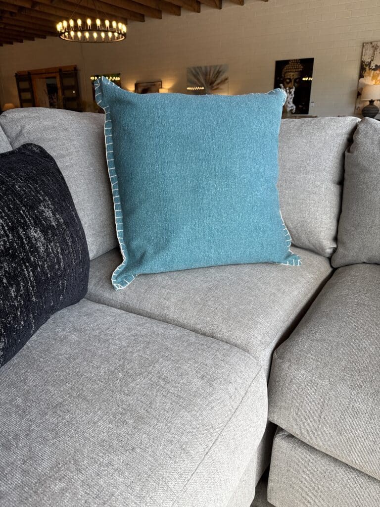 24"x24" Teal Brielle Embroidered Throw Pillow