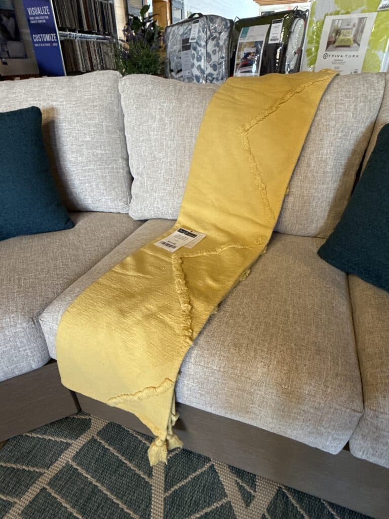 Yellow Bohemian Diamond Tufted Throw