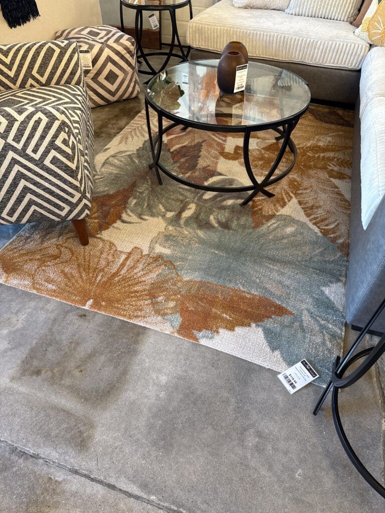 5'3" x 7'10" Anica Beach Multi Coastal Leaf Indoor/Outdoor Rug