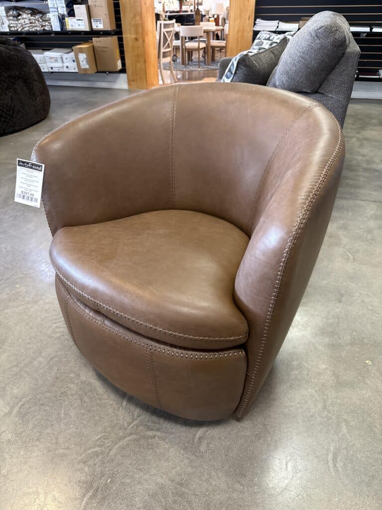Leather Swivel Accent Chair
