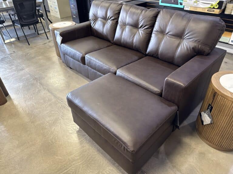Genuine Leather Sofa w/ Ottoman