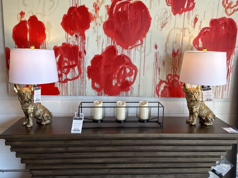 Gold French Bull Dog Lamps