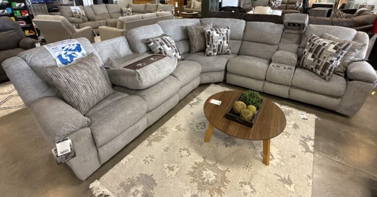 Manual Reclining Sectional w/ Drop Down Table and Lights