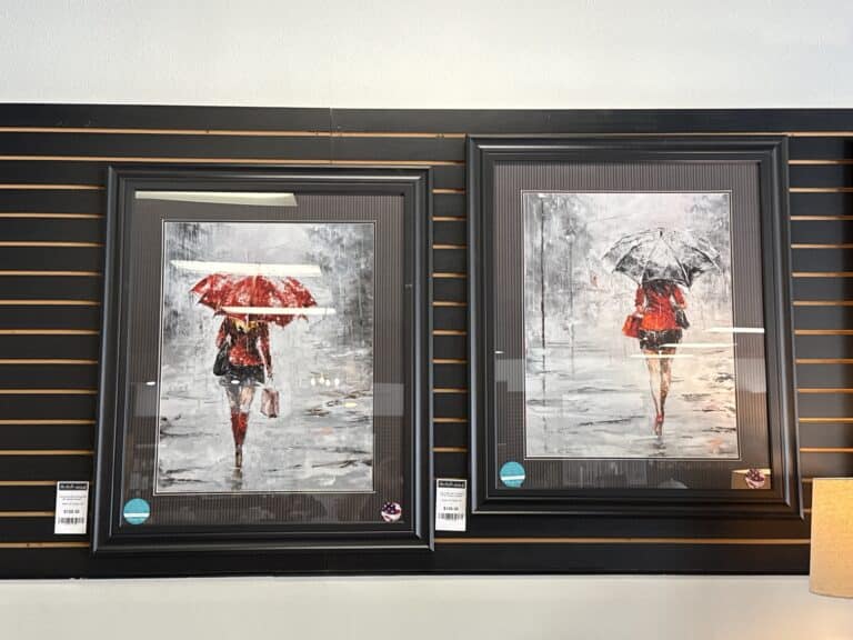 34"x40" City In The Rain Framed Wall Art