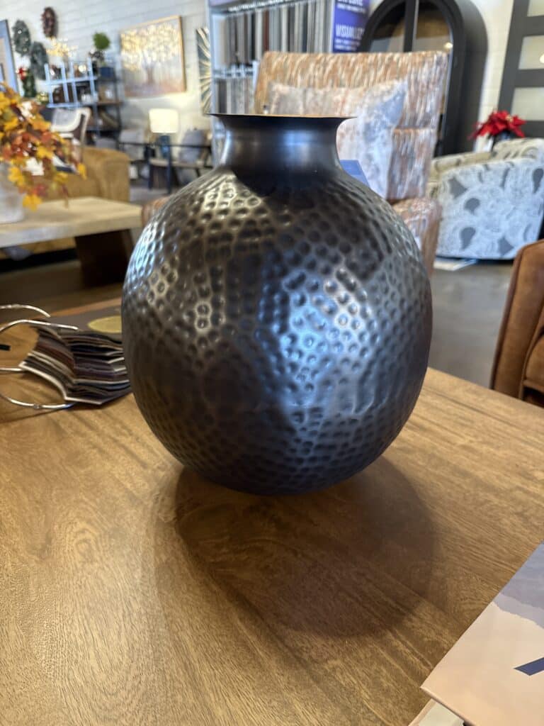 Woody Pewter Gold Metal Vase