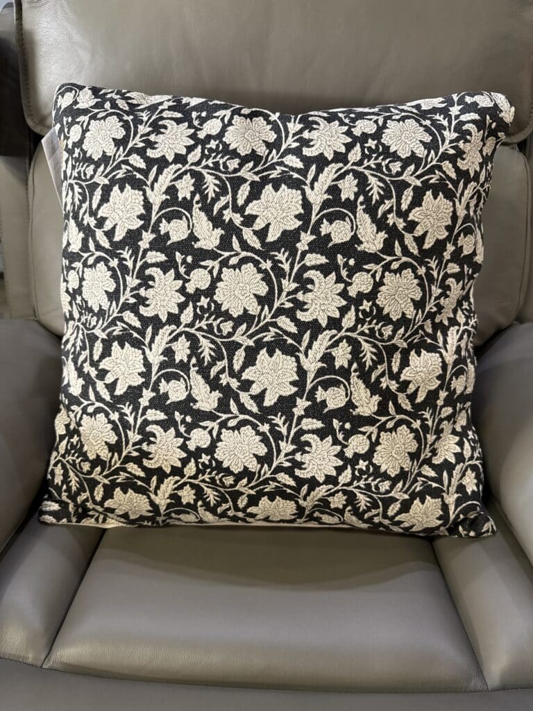 20"x20" Black Decorative Pillow