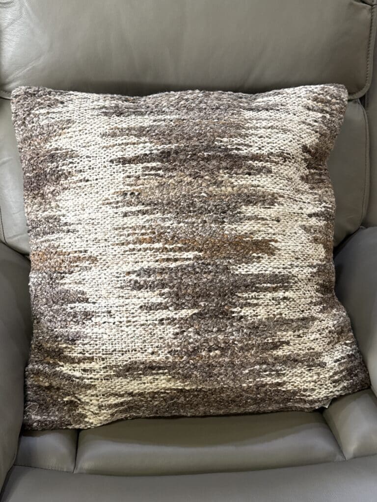 22"x22" Brown/White Decorative Pillow