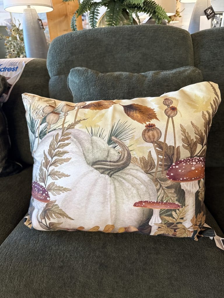 19"x24" Fall Pumpkins w/ Mushrooms Indoor/Outdoor Pillow