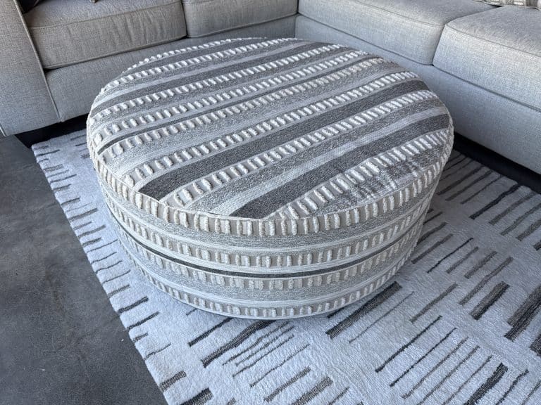 Persia Beige Round Ottoman