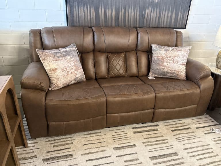 Lux Brown Manual Reclining Sofa