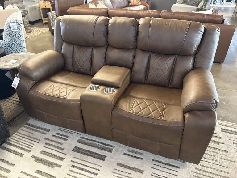 Lux Brown Manual Reclining Loveseat