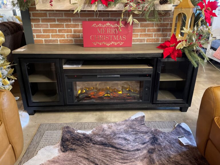 83x33x20 TV Stand with Electric Fireplace and Bluetooth Speakers